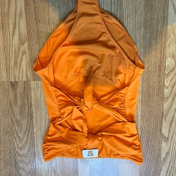 MARYAM NASSIR ZADEH DEIA FRONT TIE ONE PIECE in Orange - Picture 5 of 13